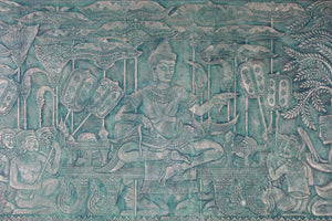 The Emperor, Large Asian Antique Relief Print, Original
