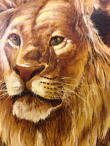 Lion Oil on Canvas Signed on the Bottom