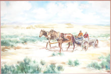 Load image into Gallery viewer, Wagon on the Plain Original Watercolor on Paper Signed
