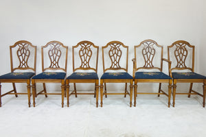 6 Needlepoint  Chairs One With Arm (20" x 20" x 38.5")