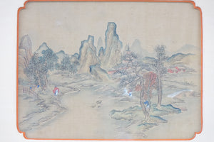 Original Antique Asian Painting on Silk Vintage