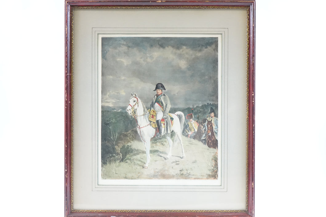 19th Century Print of Original Watercolor Painting Signed Moisonnier 1863