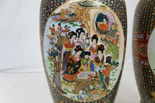 Load image into Gallery viewer, 2 Large Hand-painted Chinese Vases (1&#39;1.9&quot; x 1&#39;1.9&quot; x 3&#39;5.4&quot;)
