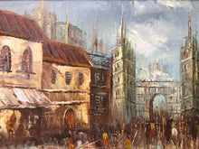 Load image into Gallery viewer, European City Oil on the Canvas Signed at the Bottom
