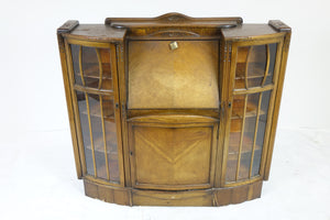 Antique Glass Cabinet Desk (48.5" x 12" x 46")