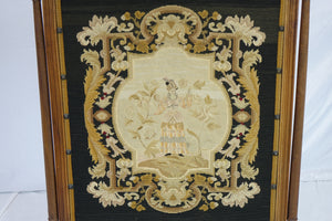 Wood And Needlepoint Decorative Panel (33.5" x 15" x 48.5")