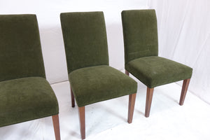 8 Upholstered Green Chairs(22" x 21" x 39")