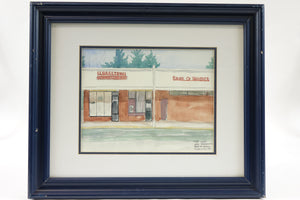 Bank of Hanover Watercolor on Paper 2005 Signed