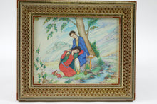 Load image into Gallery viewer, Persian Khatam with inlaid Artwork, Paint on Faux Ivory, Signed Original
