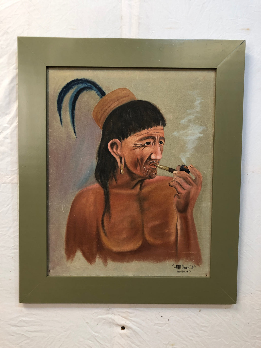 The Chief Oil on Board Signed on the Bottom