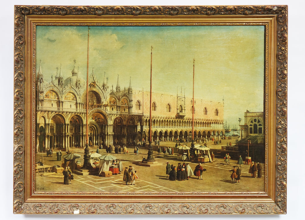 Plaza San Marco Print of Original Oil Painting on Canvas by Giovani Canaletto