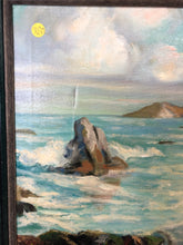 Load image into Gallery viewer, The Ocean and the Rocks Oil on Canvas Signed by MAL
