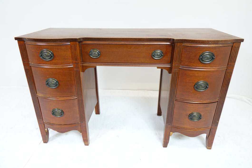 Vintage Wooden Seven-Drawer Desk (47