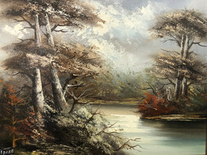 The River Oil on Canvas Signed by Torre