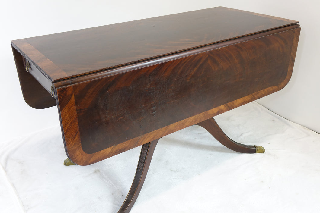 Vintage Drop Leaf Table With Inlays (52