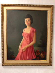Jacqueline Kennedy Vintage Oil on Canvas