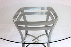 Modern Metal And Glass Table And 4 Chairs (49" x 49" x 30")
