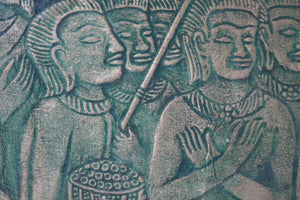 The Emperor, Large Asian Antique Relief Print, Original