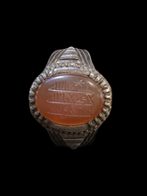 Load image into Gallery viewer, Decorative Marked Orange Kufi Ring Size 8.5

