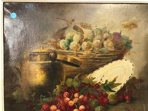 18th Century Still Life Oil on Canvas Signed on the Bottom