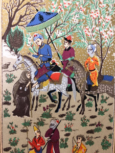 Indo-Persian Mughal Print on Silk