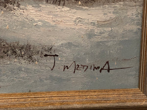 The Farm Oil on Canvas Signed by J. Medina