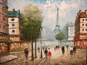 Paris Oil on Canvas Signed on the Bottom