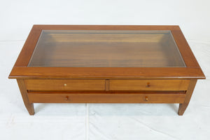 Wood/Glass Coffe Table (51" x 27.5" x 18")