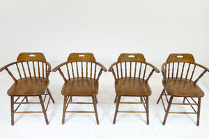 4 All Wood Armed Chairs (23.5" x 16" x 30")