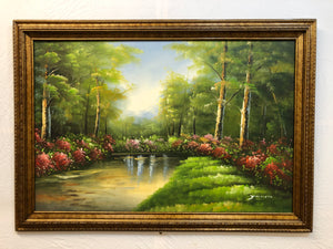 The Garden Oil on Canvas Signed on the Bottom