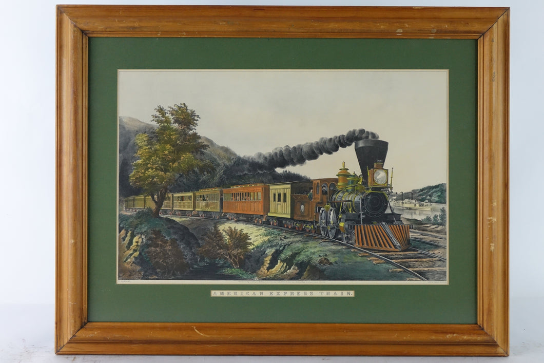 American Express Train, Lithograph, Signed