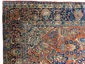 Antique Persian Lilihan Sarouk Rug - 11'-9" x 9'
