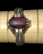 Load image into Gallery viewer, Wine-Colored Kufi Ring Size 8.5
