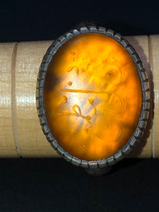 Oval Amber-Colored Ring Size 11.5