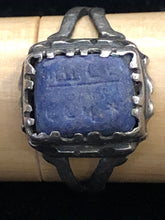 Load image into Gallery viewer, Square Blue Kufi Ring Size 9
