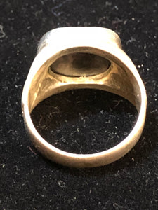 Greyish Black Inscribed Kufi Ring Size 9.25