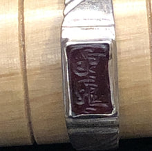 Load image into Gallery viewer, Red Engraved Kufi Ring Size 9
