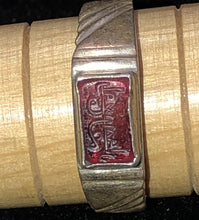 Load image into Gallery viewer, Red Engraved Kufi Ring Size 9

