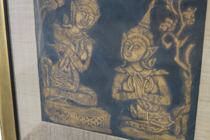 Thailand figures Paint on Silk Original