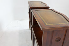 Load image into Gallery viewer, Pair of Vintage Side Tables With Leather (26&quot; x 18&quot; x 24.5&quot;)
