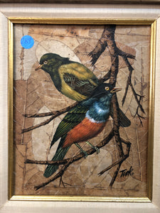 Birds Oil on Board Signed on the Bottom