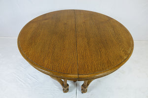 Vintage Expandable Oak Dining-Room Table Up To 14" Long(47" x 47" x 30")