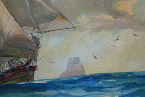 The Ship on the Ocean Oil on Board