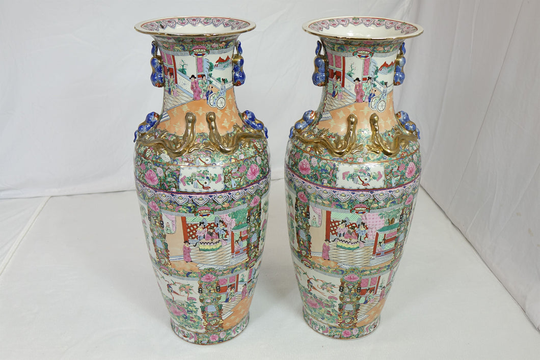 A Pair Of Large Famille Of Rose Chinese Vase (1'1