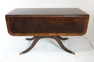 Vintage Drop Leaf Table With Inlays (52" x 24.25" x 30.5")
