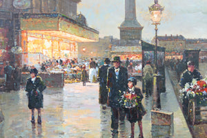 The Market, Oil on Canvas, Signed Original