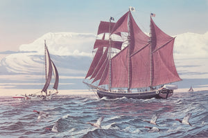 Schooner Alexandria at Smith Point Print of Original Oil Painting on Canvas Si