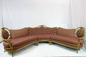 Beautiful Large Antique French Sectional (127" x 65.5" x 36")