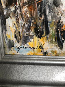 The Tiger Abstract Oil on Canvas Signed on the Bottom