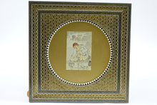 Load image into Gallery viewer, Persian Khatam inlaid with Artwork, Paint on Faux Ivory, Signed Original
